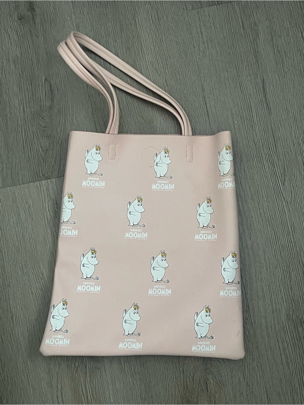 Moomin Graphic Pink Tote Bag with Double Straps